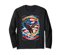 250 Years One Nation Under God - Eagle 1776 Faith American Manga Larga