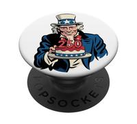 250 Years Uncle Sam Cake 250th Birthday PopSockets PopGrip Adhesivo