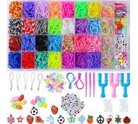 2500+ bandas de goma, juego de bandas elásticas para pulsera, 15 abalorios, 80 cuentas, 3 ganchillo, 3 Y-Loom, 96 S, regalo para niños y niñas