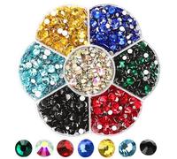 2500 Diamantes para Manualidades Cuentas para Planchar,Hotfix Diamantes de Imitación de Cristal con Espalda Plana Diamante Redondo Gemas Strass para Manualidades Ropa DIY Decoración (7 colores)