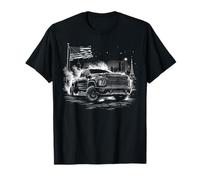 2500 Silverado Truck Crew Cab Patriotic City Scene Bandera de Estados Unidos Camiseta