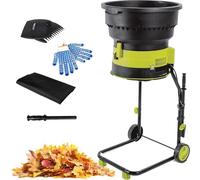 2500 W Trituradora De Hojas Eléctrica Recolector De Hojas Reducción 17:1,Con Ruedas Y Bolsa Recolectora,Guantes Y Cable De Alimentación,Para Hojas,Césped,Desechos Secos,noPowercord