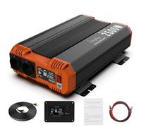 2500W(5000W Peak Power) Car Power Inverter 12v to 220v Pure Sine Wave Voltage Transformer Power Converter with LCD Display and 2 EU Sockets Inverter For Home and RV with Remote Controller 3M Cable
