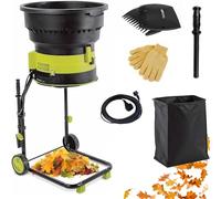2500W Leaf Shredder with Wheels and Storage Bag, 8000rpm Garden Cleanup Composting Tool, 54cm Wide Hopper, Adjustable Cutting Size for Pine Needles, Thatch, and Garden Debris(0)