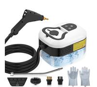 2500W Limpiador a Vapor Portátil, 1200ML Vaporeta Limpieza Hogar Potente, Vaporeta de Mano, 6 Velocidades Ajustables, 4 Cabezales Adecuado para Cocina, Ventanas, Pisos, Auto