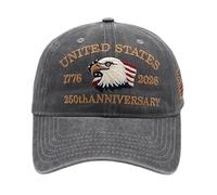 250Anniversary USA Hat, Ajuste Ajustable, 1 Pieza, Mercancía America 250, Gorra De Béisbol Eagle Patriotic, Comodidad Transpirable, Para Viajes, Escuela, Viajes Diarios, Camping, Senderismo, Mochilero