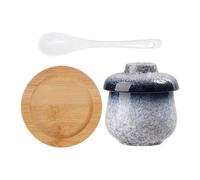 250ml Ceramic Steaming Pot, Small Leakproof Soup and Noodle Bowl, Heat Resistant Ceramic Custard Maker, Multifunctional Kitchen Pot for Steaming Eggs Vegetables Desserts and Bird’s Nest Recipes