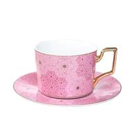 250ml English Vintage Pattern Ceramic Coffee Cup Saucer Set European Porcelain Tea Mugs Home Afternoon Flower(Color 17)