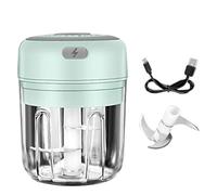 250Ml Mini Picadora EléCtrica PequeñO Procesador Portatil Batidoras Licuadora Frutas Picadora De Alimentos Para Picar Vegetales, Triturador De Para Carne, Cebolla Y Nueces Usb Recargable - Verde