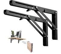 250mm Escuadras Abatibles, 2 Piezas Soporte Plegable de Pared Para Estantes y estantes, Soporte de mesa, Silla, Ideal para interiores y exteriores