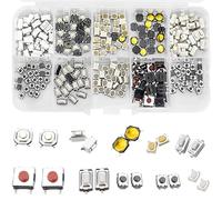 250pcs Interruptor de Botón Táctil Pulsador Micro Interruptor Momentáneo Pulsador Electronica Microinterruptores Pulsador 12V con Caja de Plástico para Equipo Industrial de Audio Remoto