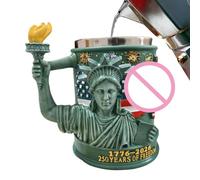 250th Anniversaries Mug - 300ml Stainless Steel Patriotic Cups With Torch Handle, Western Coffee Mugs | For Birthday Winter Yard Balcony Garden Park Home School Picnic Party Whiskey Milk