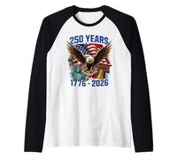 250th Anniversary 250 Year America Freedom Eagle Camiseta Manga Raglan