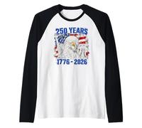 250th Anniversary 250 Year America Freedom Eagle Camiseta Manga Raglan