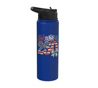 250th Anniversary 250 Years America USA Flag Red & white Stainless Steel Insulated Water Bottle