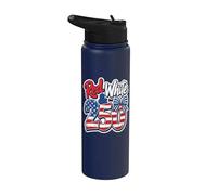 250th Anniversary 250 Years America USA Flag Red & white Stainless Steel Insulated Water Bottle