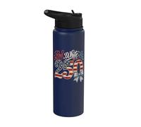 250th Anniversary 250 Years America USA Flag Red & white Stainless Steel Insulated Water Bottle
