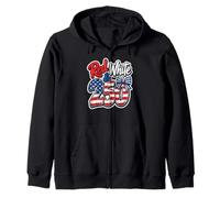 250th Anniversary 250 Years America USA Flag Red & White Sudadera con Capucha