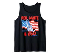 250th Anniversary USA Red White 250 Years American 4th July Camiseta sin Mangas