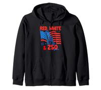 250th Anniversary USA Red White 250 Years American 4th July Sudadera con Capucha