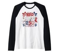 250th Anniversary USA Red White 250 Years Western 4th July Camiseta Manga Raglan