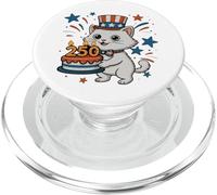 250th Years Cat 1776-2026 4th of July Party PopSockets PopGrip para MagSafe