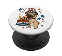 250th Years Pug 1776-2026 4th of July Party PopSockets PopGrip Adhesivo