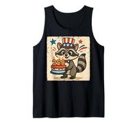 250th Years Raccoon 1776-2026 4th of July Party Vintage Camiseta sin Mangas