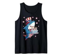 250th Years Shark 1776-2026 4th of July Party Camiseta sin Mangas