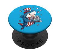 250th Years Shark 1776-2026 4th of July Party PopSockets PopGrip Adhesivo