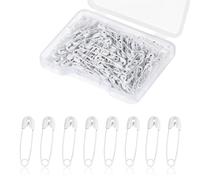 250uds Imperdibles de Seguridad, Mini Imperdibles de Costura de 28mm Pequeños Imperdibles de Acero Niquelado de Metal para Ropa Costura Manualidades Fabricación de Joyas (Blanco)