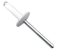 250x Remaches de Aluminio Blancos Ala Ancha 4,8 x 18 mm - Remaches Pop Cabeza Grande para Chapa, Plástico y Matrículas - Remaches Ciegos Alta Resistencia para Automoción, Carrocería y Bricolaje