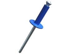 250x Remaches de Flor Ala Ancha Azules 4,8 x 18 mm - Remaches Pop de Aluminio y Acero - Cabeza Grande Decorativa - Alta Resistencia para Matrículas, Paneles y Carrocería