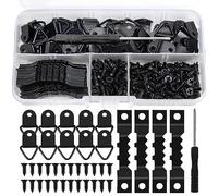 251 Gancho Para Marco de Fotos Colgador Cuadros Marcos de Fotos Colgador de Anillo D Ganchos con Tornillos Colgador de Metal Para Cuadros Para Casa Oficina Fijación de Imágenes Negro