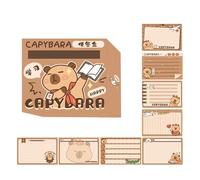 256 hojas de papel de notas adhesivas de dibujos animados sin forro, cuadrícula/punteado, papel de notas extraíble, autoashesive para estudiantes, fácil de rasgar