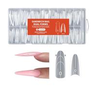 256 plantillas de extensión de uñas rápidas, estructura sándwich, eliminación de papel, aplicación simplificada, formas transparentes para los usuarios