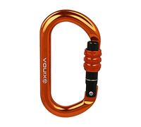 25KN - Mosquetón de bloqueo con anilla en D para espeleología, camping, al aire libre, color naranja