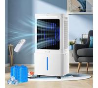25L Portable Air Conditioner, 3 Speeds, Air Cooler with Remote Control, Timer 1-12h, Removable Reservoir, for Bedroom and Kitchen