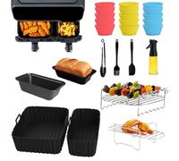 25Pcs Accesorios para Freidora Sin Aceite, Air Fryer Accesorios para Moulinex Air Fryer 5,2/3,1 L, Molde Silicona Accesorios freidora de Aire para Philips Serie 3000, Cecotec 5,5/3,5 L