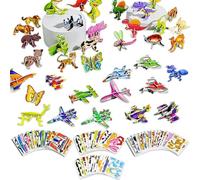 25PCS Educational 3D Cartoon Puzzle, 3D Puzzle for Kids Toys Pack, 3D Paper Puzzles Paper Model Craft DIY Puzz Kits, Cartoon Art Craft Gift for Boys & Girls, No Repeat (All Four Theme)