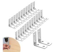 25pcs Escuadras Metalicas Reforzadas 40 X 40 X 15 mm, Angulos Metalicos, Protección Anticorrosión, Ideal Para Proyectos De Carpintería Y Construcción, Herramientas De Conexión Duraderas Y Resistentes