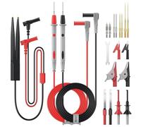 25PCS Kit de Cables de Prueba Multímetro en Silicona con Puntas Reemplazables, Pinzas de Cocodrilo & Pinzas para Industria, Coche, Hogar