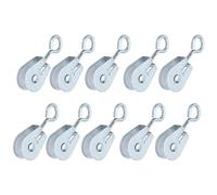 25PCS Rueda de Polea de Cuerda de Cable Resistente Usable Pequeño Compacto Fácil Reemplazable Conveniente Práctico para Invernaderos Graneros Hierro Plástico 62X20x12mm