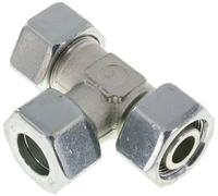 25S Acero Galvanizado En Zinc Conector En Ángulo Recto Tipo T De Corte Con Giratorio 400 Bar Ajustable ISO 8434-1