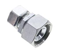 25S y 38S Accesorio de corte recto de acero galvanizado con rótula 315 bar Cono de cierre con junta tórica de NBR ISO 8434-1