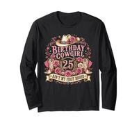 25th Birthday Cowgirl 25 Year Old Country Western Girl Women Manga Larga