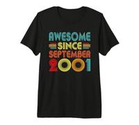 25th Birthday Idea Awesome Since September 2001 25 Years Old Camiseta Premium