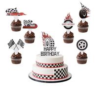 25uds Coche Carreras Topper Tarta para Chicos, 16º Cumpleaños Topper Magdalenas Divertido Suministros Fiesta Tema Carreras para Cumpleaños Celebración Sweet 16 Aprendiendo a Conducir