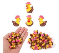 25uds Mini Pato Vaquero de Resina, Pequeño Pato Vaquero Sheriff Decoración Jardin en Miniatura para Hogar Oficina Salpicadero del Coche Decoración Regalo Festivo(Rosa)