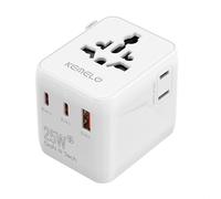 25W Adaptador Enchufe Universal Enchufe Universal Viaje con 2 USB y 1 USB C, 1 Toma Mundial y Toma US/JP Adaptador de Viaje para EU, UK, Irland, Austuralia, Cargador Japan para Travel Plugs